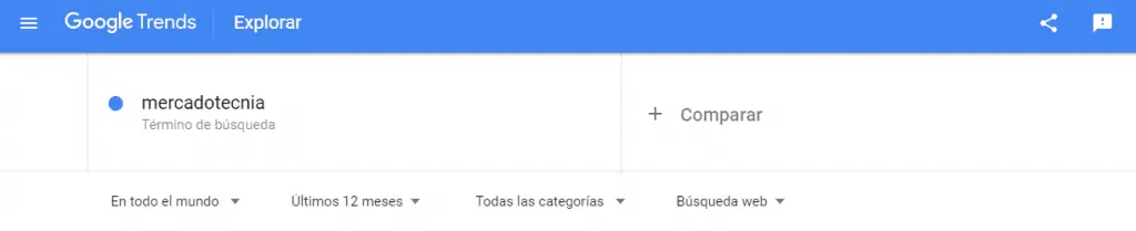 Herramienta de tendencias de palabras clave Google Trends