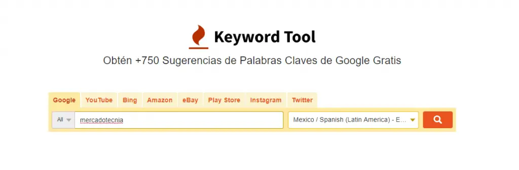 Herramienta para hacer SEO Keyword Tool