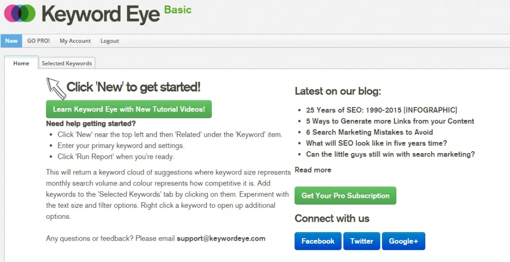Practica SEO con Keyword Eye