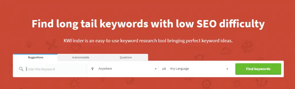 Herramienta para SEO Keyword Finder